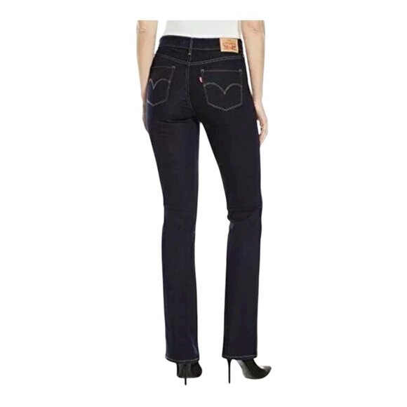 Levi's Women 315 Shaping Bootcut Mid Rise Zip Fly Stretch Jeans 18W Dark Blue - Picture 2 of 16